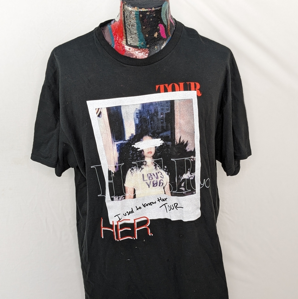 H.E.R I Used To Know HER Tour Short Sleeve T-Shirt Size XL Black Tee
